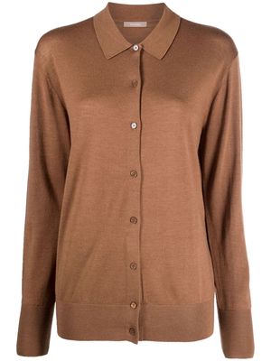 12 STOREEZ merino wool-silk shirt - Brown
