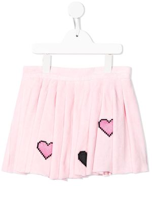 Natasha Zinko Kids velour pleated skirt - Pink