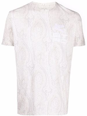 ETRO paisley-logo print T-shirt - Neutrals