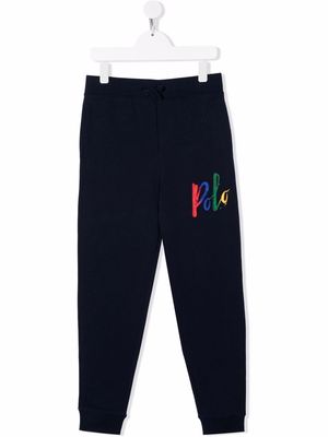 Ralph Lauren Kids painted logo track pants - Blue