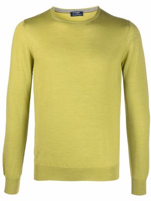 Barba fine-knit crew-neck jumper - Green