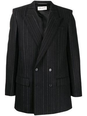 Saint Laurent pinstripe double-breasted suit jacket - Black