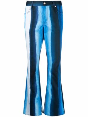 Marni vertical-stripe flared trousers - Blue