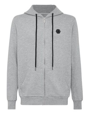 Philipp Plein Plein™ logo zip-up hoodie - Grey
