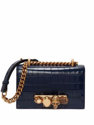 Alexander McQueen embellished-mini bag - Blue