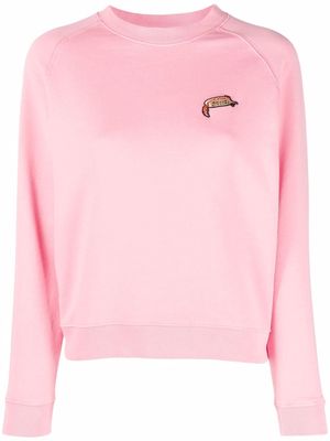 Maison Kitsuné cotton embroidered logo sweatshirt - Pink