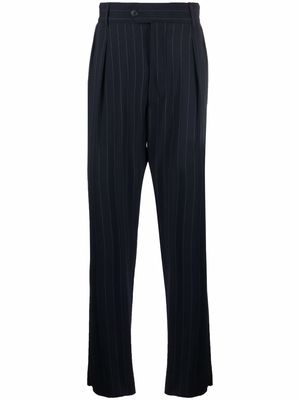 Giorgio Armani high-waisted pinstripe trousers - Blue
