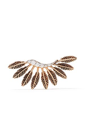Kismet By Milka 14kt rose gold feather diamond earrings