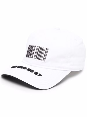 VTMNTS barcode-print baseball cap - White