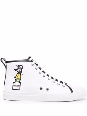 Moschino graphic-print high-top sneakers - White