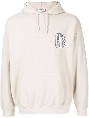 Blood Brother logo-embroidered oversized cotton hoodie - Brown