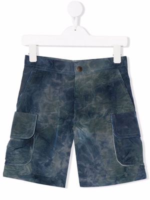 Emporio Armani Kids tie-dye cargo shorts - Blue