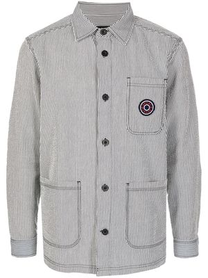 SPORT b. by agnès b. stripe-print patch-pocket shirt - Blue