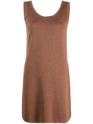 12 STOREEZ merino wool-silk mini dress - Brown