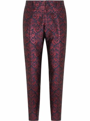 Dolce & Gabbana patterned jacquard tailored trousers - Blue