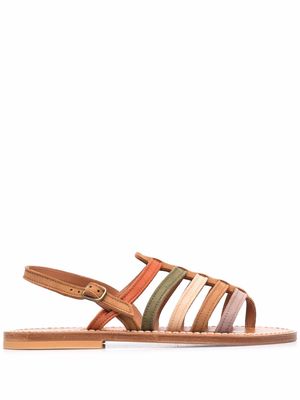 K. Jacques striped gladiator sandals - Brown