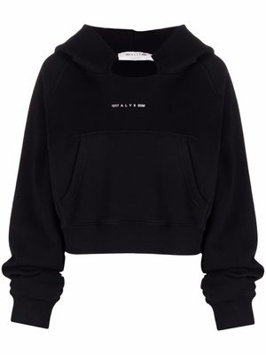 1017 ALYX 9SM cropped logo print hoodie - Black