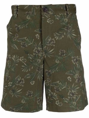 A.P.C. floral-print cotton Bermuda shorts - Green