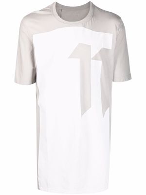 11 By Boris Bidjan Saberi large logo-prnt T-shirt - Grey