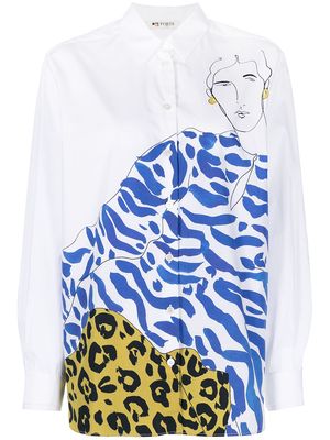 Ports 1961 graphic-print long-sleeve shirt - White