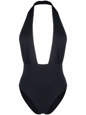 La Perla braid-detail halterneck swimsuit - Black