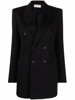 Saint Laurent double-breasted wool blazer - Black