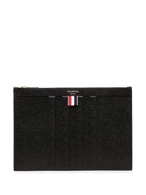 Thom Browne pebbled rectangular clutch bag - Black