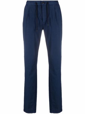 Canali drawstring waist straight leg trousers - Blue