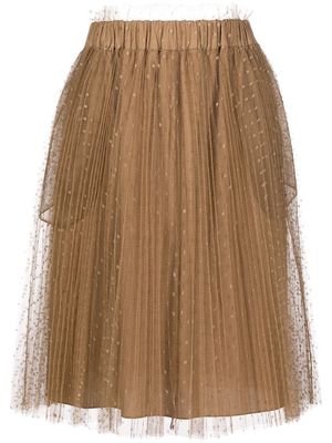 RED Valentino point d'esprit tulle knee-length skirt - Brown