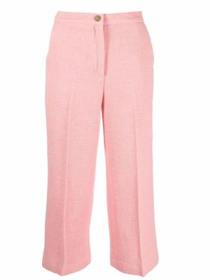 LIU JO croppe flared-leg trousers - Pink