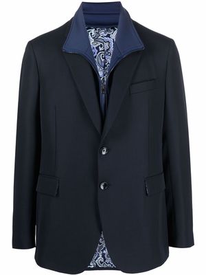 ETRO layered single-breasted blazer - Blue