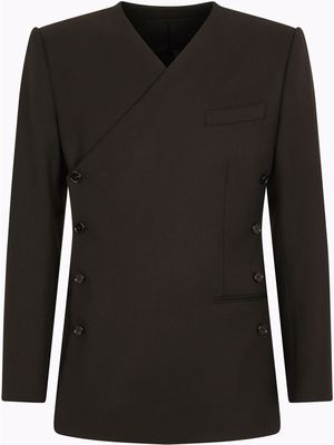 Dolce & Gabbana wrap-style side button blazer - Black