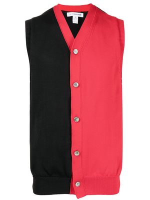 Comme Des Garçons Shirt colour-block short-sleeve cardigan - Black