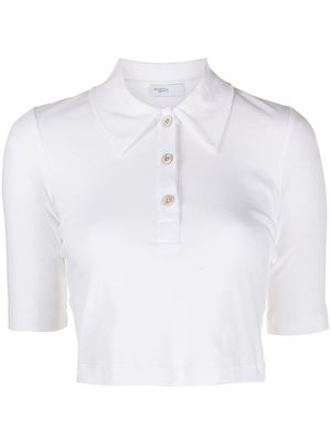 Rosetta Getty cropped shortsleeved polo shirt - White