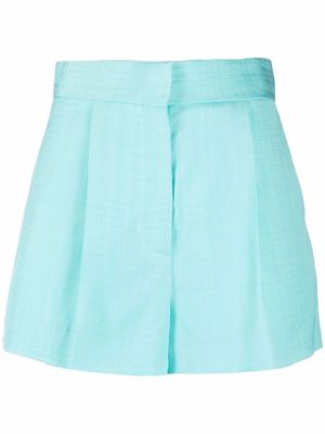 SANDRO Benjamin high-waisted cotton shorts - Blue