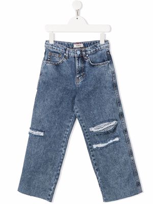 Pinko Kids ripped straight-leg jeans - Blue