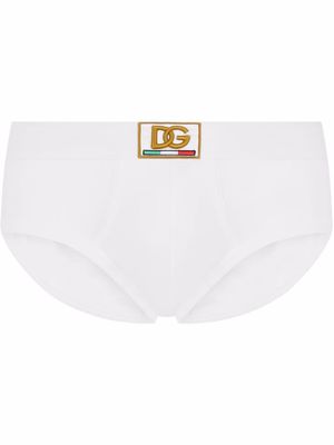 Dolce & Gabbana logo-waistband cotton briefs - White