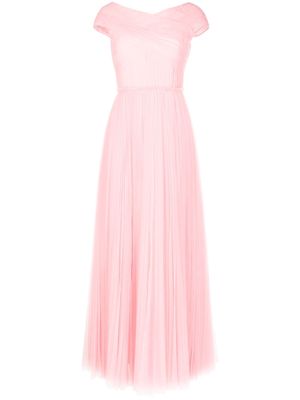 Huishan Zhang short-sleeve pleated maxi dress - Pink