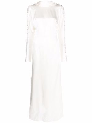 12 STOREEZ button-detail silk dress - White