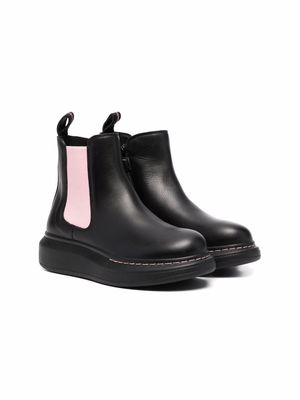 Alexander McQueen Kids two-tone chelsea boots - Black
