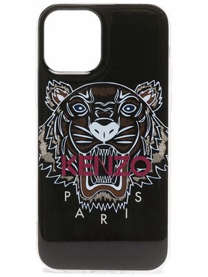 Kenzo Tiger Head-print iPhone 12/12 Pro case - Black