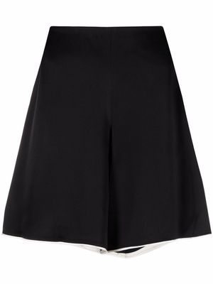 There Was One high-waisted satin-effect shorts - Black