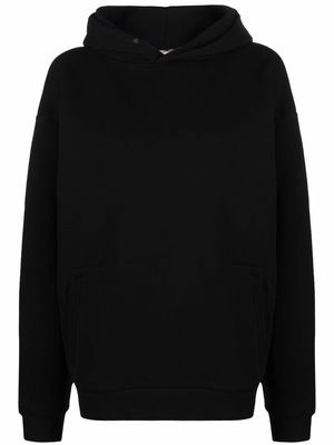 12 STOREEZ drop-shoulder cotton-blend hoodie - Black