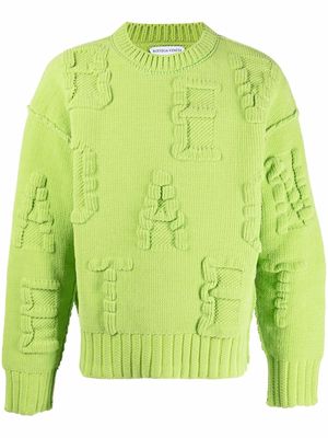 Bottega Veneta logo-letter knit jumper - Green