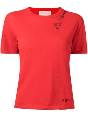 ERMANNO FIRENZE logo heart cashmere top - Red