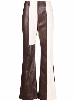 Erika Cavallini panelled wide-leg trousers - Brown
