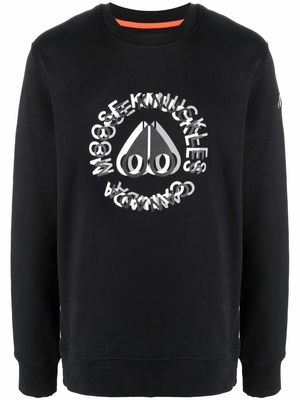 Moose Knuckles logo-print cotton sweatshirt - Black