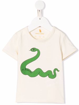 Mini Rodini snake-print organic-cotton T-shirt - White