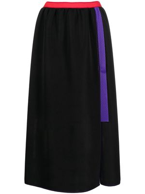 Kolor layered colour-block midi skirt - Black