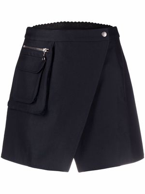 Marine Serre zip pocket mini skirt - Blue